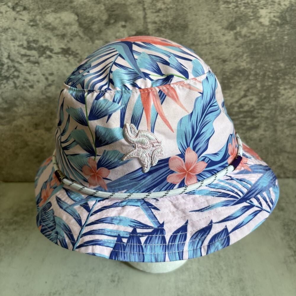 Minnesota Vikings '47 Brand Tropical Forest Bucket Hat Blue Pink OSFA